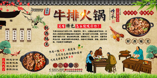 牛排火锅背景墙