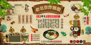 老北京炸酱面背景墙