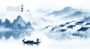 巨幅新中式水墨画