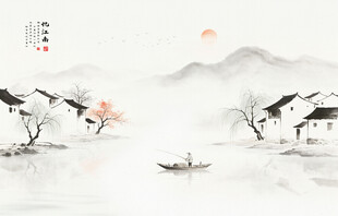 水墨江南水乡
