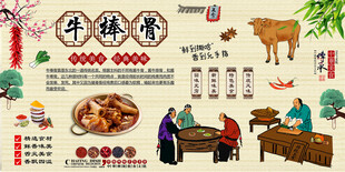 牛棒骨背景墙