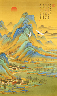 竖幅玄关山水画