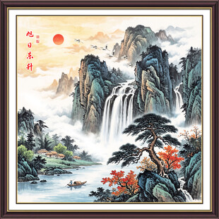 高山流水山水画