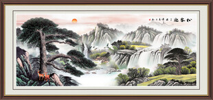 迎客松山水画