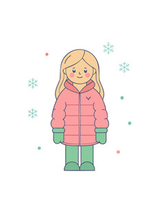 冬日里的可爱女孩着装