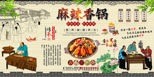 麻辣香锅背景墙