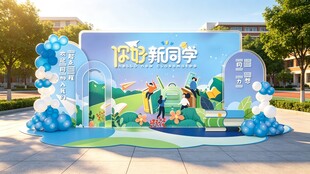 开学季美陈欢迎新同学布置