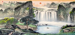山水间的壮丽瀑布景观