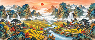 山水国画风景图