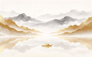 意境水墨山水画