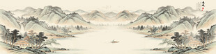 新中式宋式古典水墨山水装饰画
