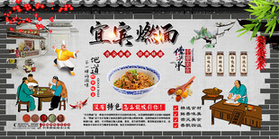 宜宾燃面背景墙
