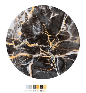 黑色大理石纹理圆形图案