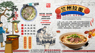 兰州拉面背景墙