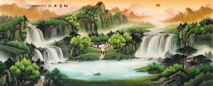 山水瀑布美景图