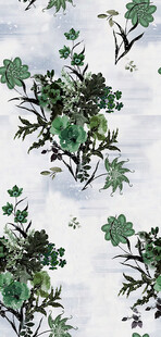 中式水墨风绿植图案背景
