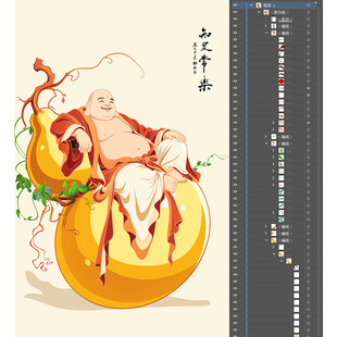 弥勒卧葫芦图