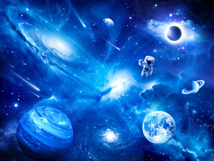 浩瀚宇宙漩涡太空星球宇航员背景