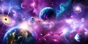 梦幻宇宙星球璀璨星空外太空背景