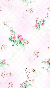 粉色花卉图案布料纹理