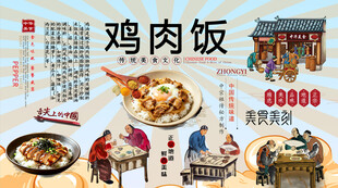 鸡肉面背景墙