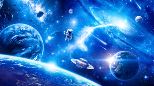 宇宙漩涡太空星球宇航员星空背景