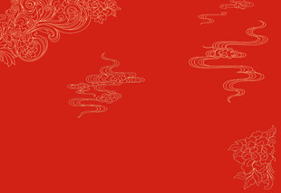 中国红家纺床头婚庆花纹背景墙