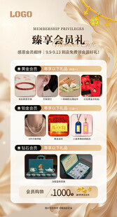 珠宝会员权益海报