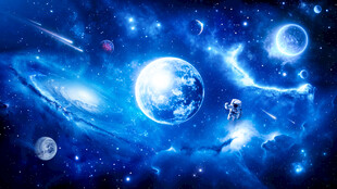 浩瀚宇宙黑洞太空星球宇航员背景