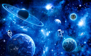 太空宇航员星球宇宙黑洞星空背景