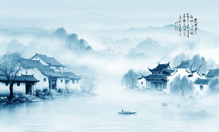 新中式水墨山水画