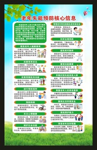老年失能预防核心信息海报