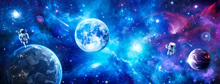 宇宙星球太空宇航员银河星空背景