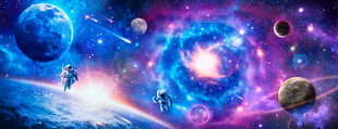 银河星空梦幻外太空黑洞星球背景
