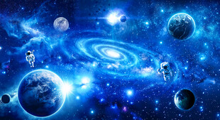 浩瀚旋涡银河宇宙外太空星球背景