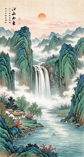 竖版山水画