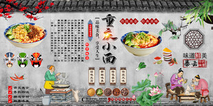 重庆小面背景墙