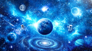 银河宇航员星球太空宇宙星空背景