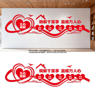 五心调解文化墙