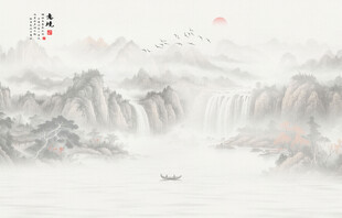 古风背景山水画