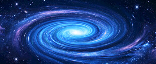 蓝色梦幻星系漩涡星空