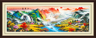 聚宝盆山水画
