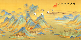 青绿山水国画装饰画