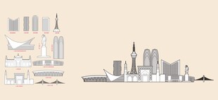 喀什建筑矢量线条