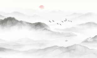 新中式国画墙壁画