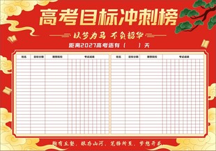 高考目标冲刺榜