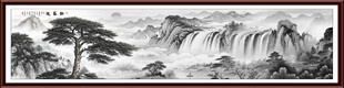 水墨迎客松