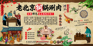 老北京铜锅涮肉背景墙