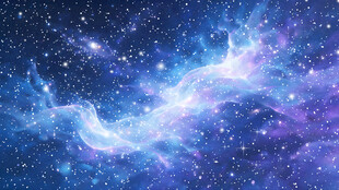 梦幻唯美蓝紫星空星云