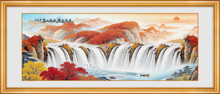 流水生财山水装饰画